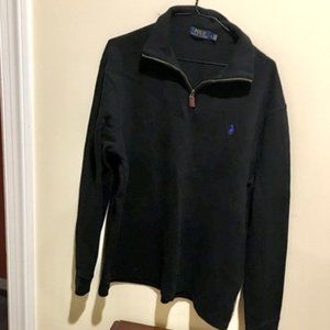 RL POLO BLACK QUARTER-ZIP SIZE L EUC